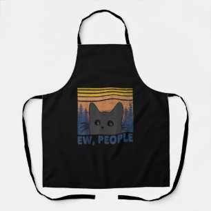 Ew People Black Cat Funny Anti Social Introvert Vi Apron