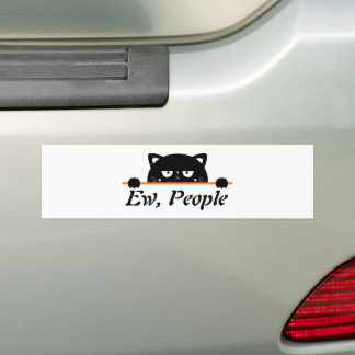 Ew People Black Cat Funny Gift Bumper Sticker