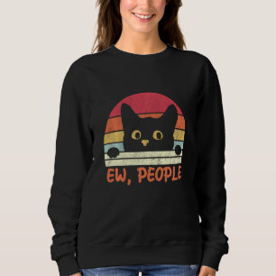 Ew People Black Cat Halloween Kitten Sweatshirt