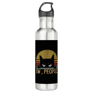 Ew, People Black Cat Vintage Retro – Funny Cat 710 Ml Water Bottle