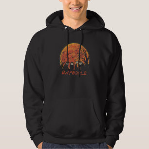 Ew People Black Mask Cats Red Full Moon Halloween Hoodie