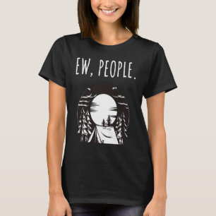 Ew People Camping Tents And Trees Under Big Moon T-Shirt