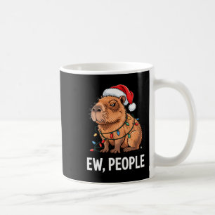 Ew People Capybara Christmas Lights Funny Introver Coffee Mug