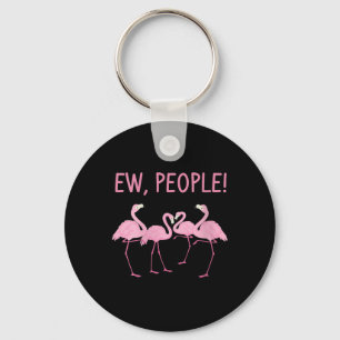 Ew People Flamingo Social Distancing Tropical Key Ring