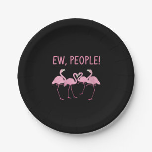 Ew People Flamingo Social Distancing Tropical Paper Plate