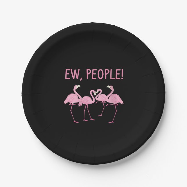 Ew People Flamingo Social Distancing Tropical Paper Plate (Front)