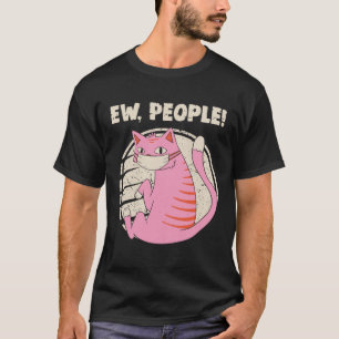 Ew People Funny Cat With Mask Vintage Anti Social T-Shirt