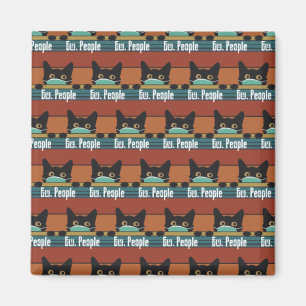 Ew People Funny Introvert Gift Cat Face Mask Magnet