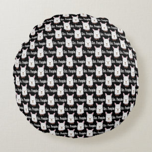 Ew People Funny Llama Alpaca Lover Sarcastic Round Cushion