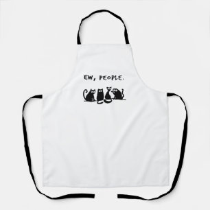 Ew People Funny Meowy Black Cats  Apron