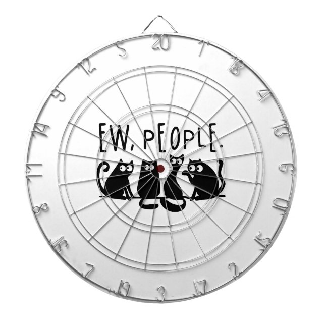 Ew People Funny Meowy Black Cats  Dartboard (Front)