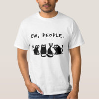 Ew People Funny Meowy Black Cats T-Shirt