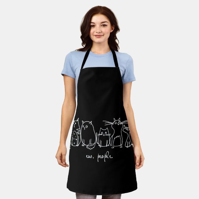 Ew, People Funny Meowy Cat Lovers Apron (Worn)