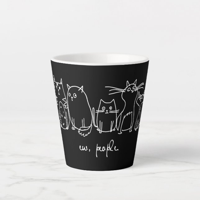 Ew, People Funny Meowy Cat Lovers Latte Mug (Front)