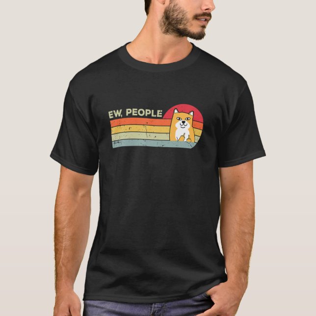 Ew People Funny Retro Dog T-Shirt (Front)