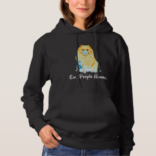 Ew People Germs Pomeranian Dog Wearing A Face Mask Hoodie