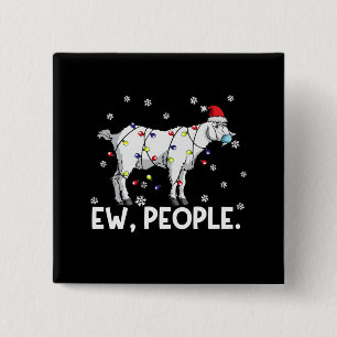 Ew People Goat Gift Santa Funny Goat Xmas Gift 15 Cm Square Badge