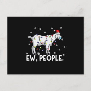Ew People Goat Gift Santa Funny Goat Xmas Gift Invitation Postcard