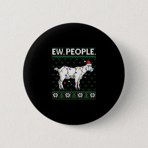 Ew People Goat Santa Ugly Christmas Gift 6 Cm Round Badge