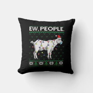 Ew People Goat Santa Ugly Christmas Gift Cushion
