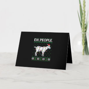 Ew People Goat Santa Ugly Christmas Gift Holiday Card