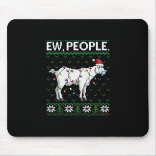 Ew People Goat Santa Ugly Christmas Gift Mouse Pad