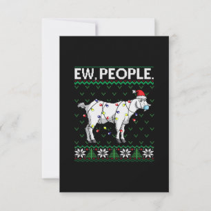 Ew People Goat Santa Ugly Christmas Gift RSVP Card
