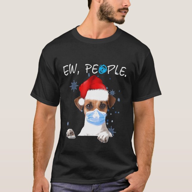 Ew People Jack Russell Dog Wearing A Face Mask In  T-Shirt (Front)