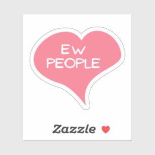EW PEOPLE Love Heart Vinyl Sticker