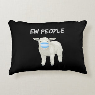 Ew people sheep or lamb in mask Quarantine Gift Decorative Cushion
