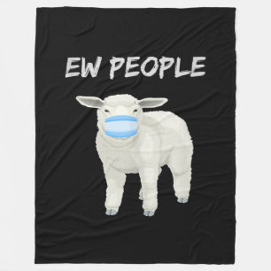 Ew people sheep or lamb in mask   Quarantine Gift Fleece Blanket