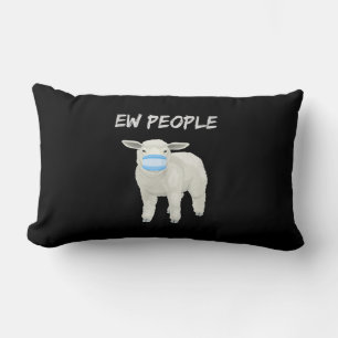 Ew people sheep or lamb in mask Quarantine Gift Lumbar Cushion