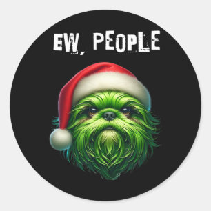 Ew People Shihtzu Dog Classic Round Sticker