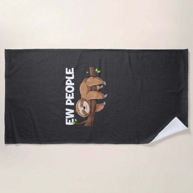 Ew People Sloth T-Shirt Beach Towel (Front)