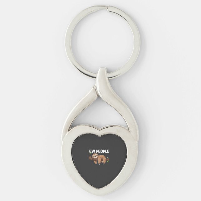 Ew People Sloth T-Shirt Key Ring (Front)