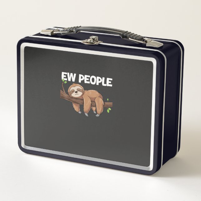 Ew People Sloth T-Shirt Metal Lunch Box (Front)