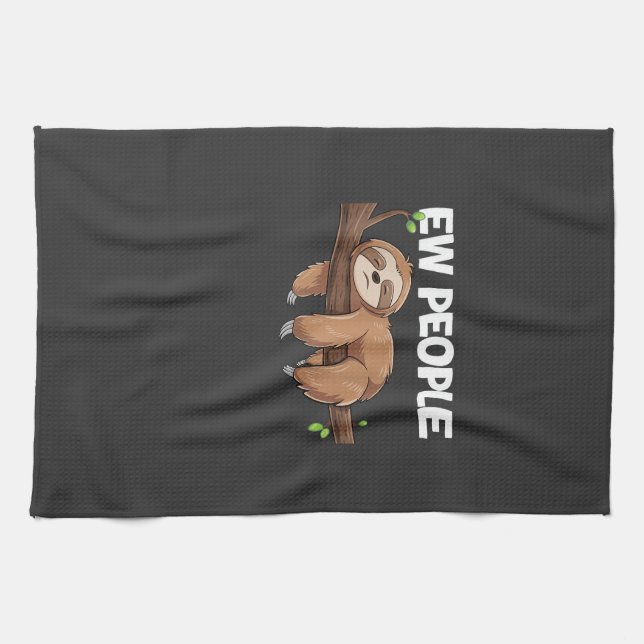 Ew People Sloth T-Shirt Tea Towel (Horizontal)