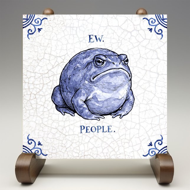 Ew People Toad Delft Blue Dutch Style  Ceramic Tile (Creator Uploaded)