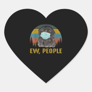 Ew People Vintage Retro Newfoundland Dog Gift Heart Sticker