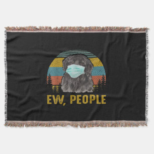 Ew People Vintage   Retro Newfoundland Dog Gift Throw Blanket