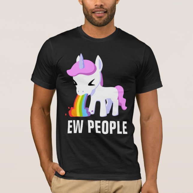 EW PEOPLE VOMIT UNICORN T-SHIRTS (Front)
