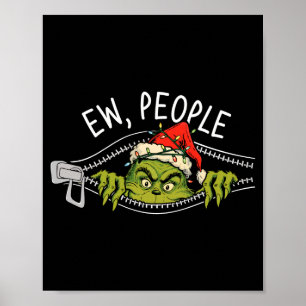 Ew People Xmas Funny Santa Sarcastic Anti Social I Poster