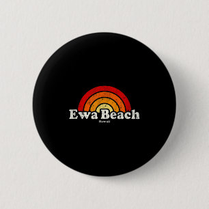 Ewa Beach Hawaii Hi Vintage 70s Retro Rainbow Desi 6 Cm Round Badge