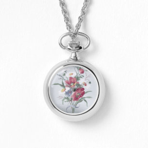 eWatch Watch NECKLACE WOMEN'S FLOWER STYLE