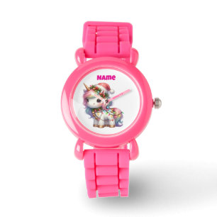 eWatch Watch--Personalized Pink Festive Pocket  Watch