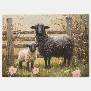 Ewe and Lamb Spring Sheep Art Magnet