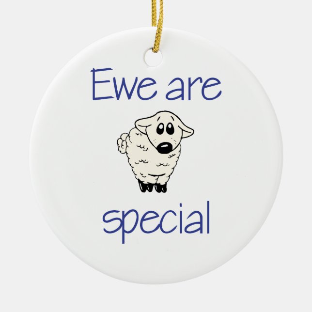 Ewe are special ceramic tree decoration (Front)