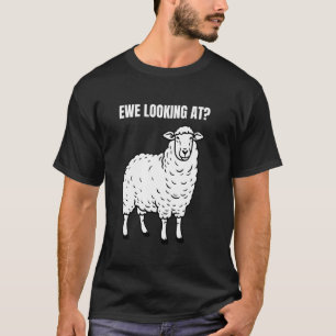 Ewe Looking At Funny Sheep Farmer and Sheep Husban T-Shirt