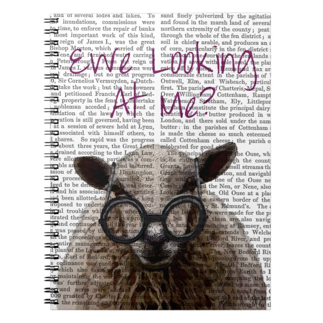 Ewe Looking at Me DeNiro Sheep 2 Notebook (Front)