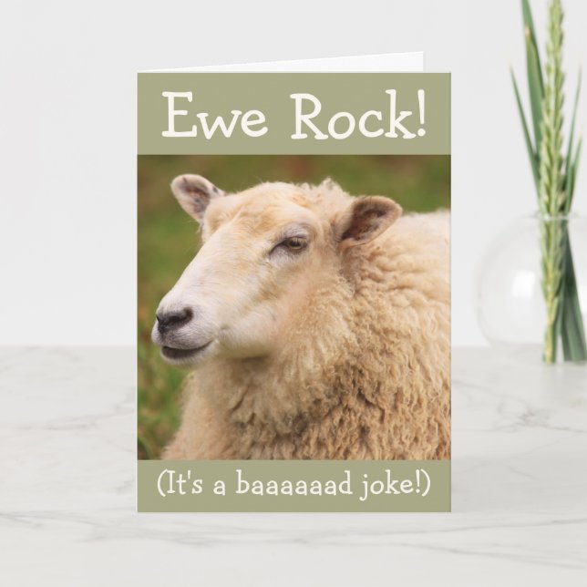 Ewe Rock! Sheep Birthday Card (Front)